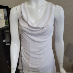 White drop neck short sleeved Blouse